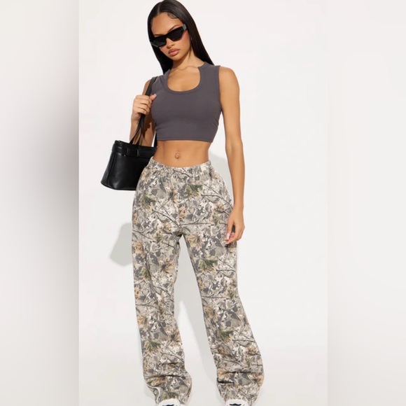 Fashion Nova Pants - Fashion Nova Camouflage Track Pants
